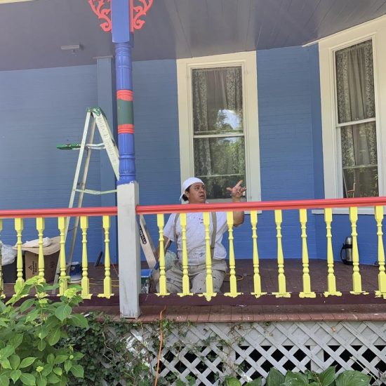 Wooden fence in Leesburg freshly painted with a protective and stylish stain