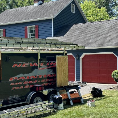 Leesburg garage interior painted with a durable, stain-resistant finish for enhanced protection and style.